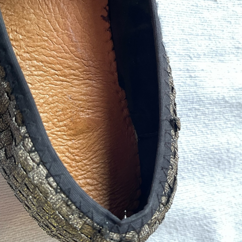 bernie mev. Gold & Black Bella me Woven Slip-On ballet Flats - Picture 5 of 6